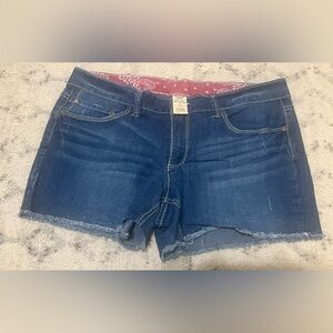 Women’s Faded Glory Blue Jean Shorts with Distressed Hems